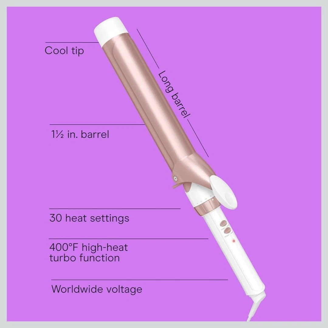 Conair Ceramic Long Barrel XL Curling Iron, 1 ½” ....