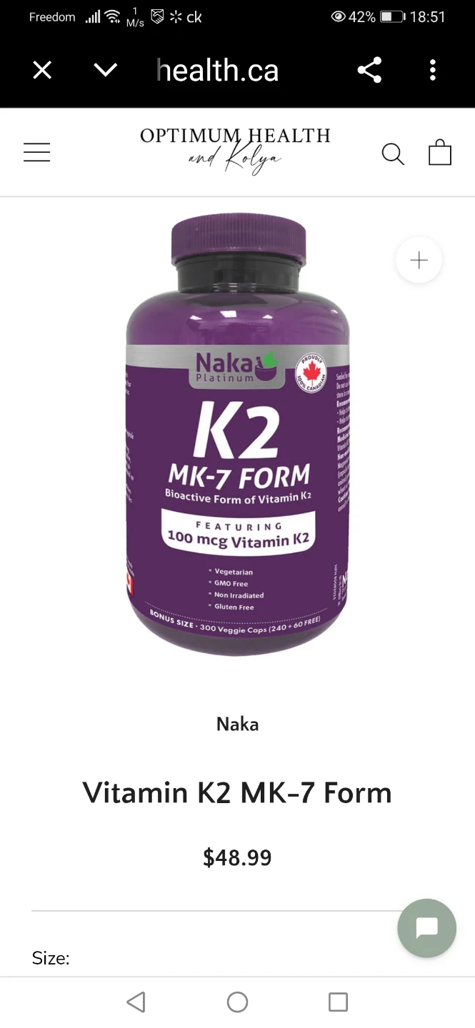 Naka Platinum Vitamin K2 MK-7 Form 330 Veggie Caps - photo 4