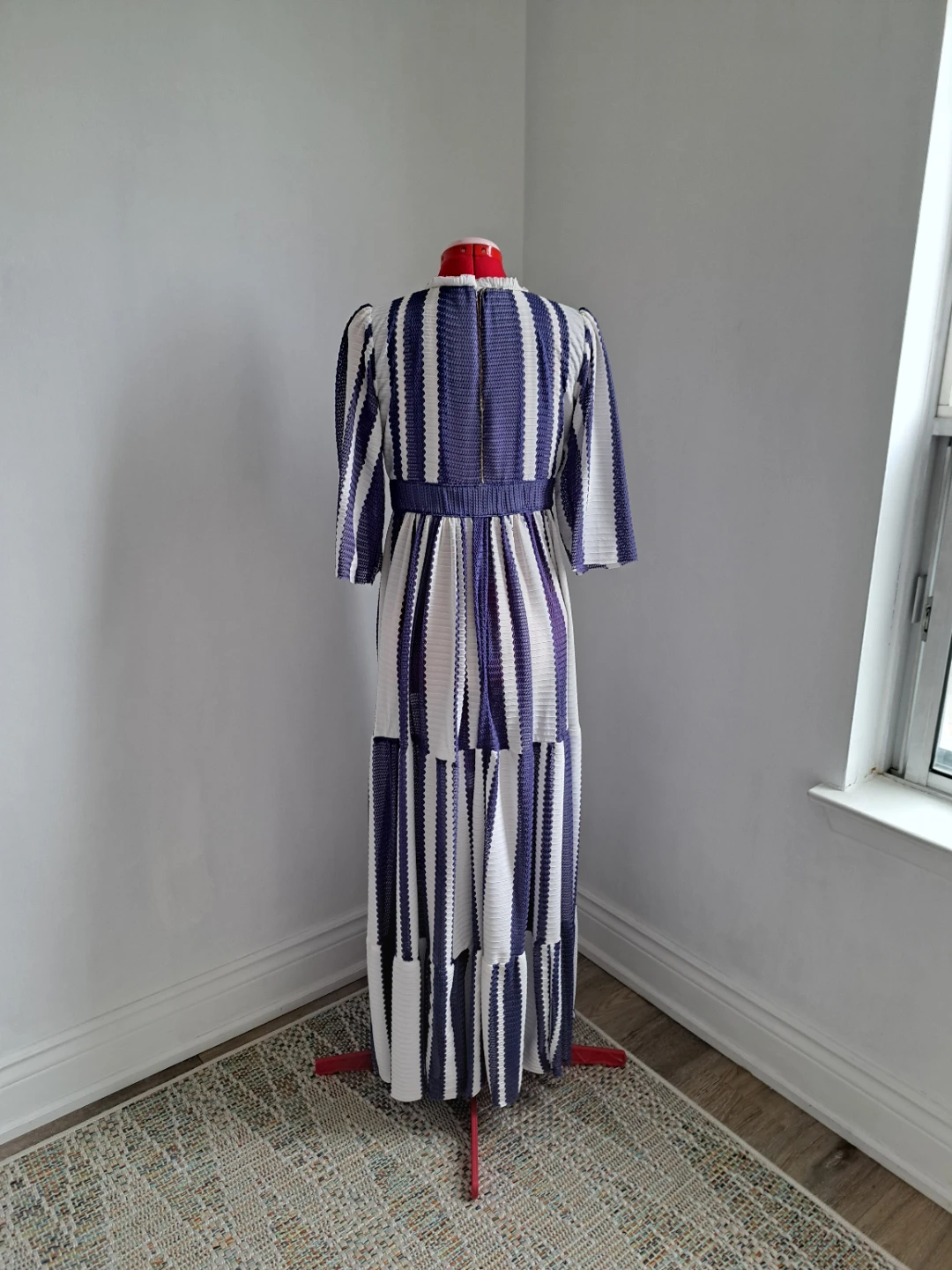 Blue and White Striped Maxi Dress - photo 3