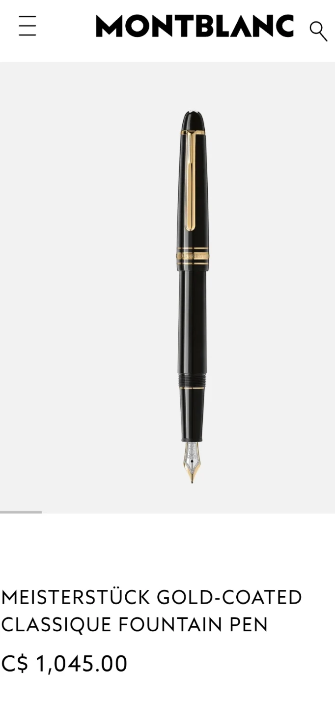 Mont Blanc Meisterstück Gold-Coated Classique Fountain Pen.146. - photo 2