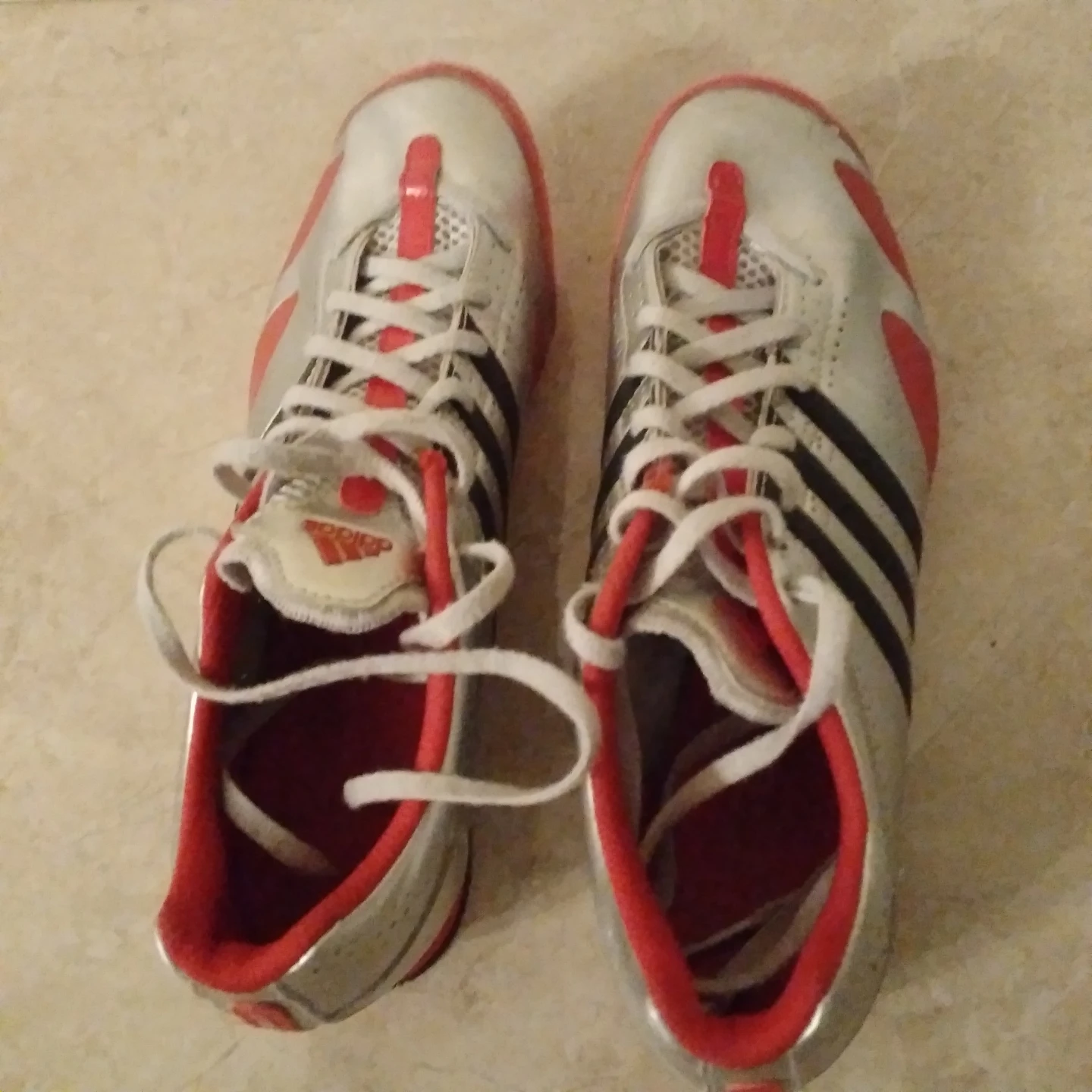 Adidas Track Spikes Silver/Red US 8.5 - photo 3