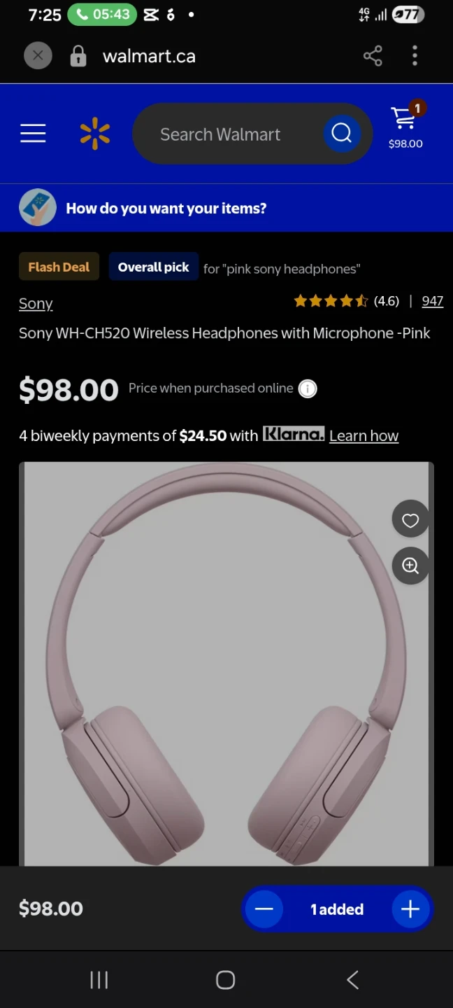 Sony WH-CH520 Wireless Headphones - Pink - photo 4