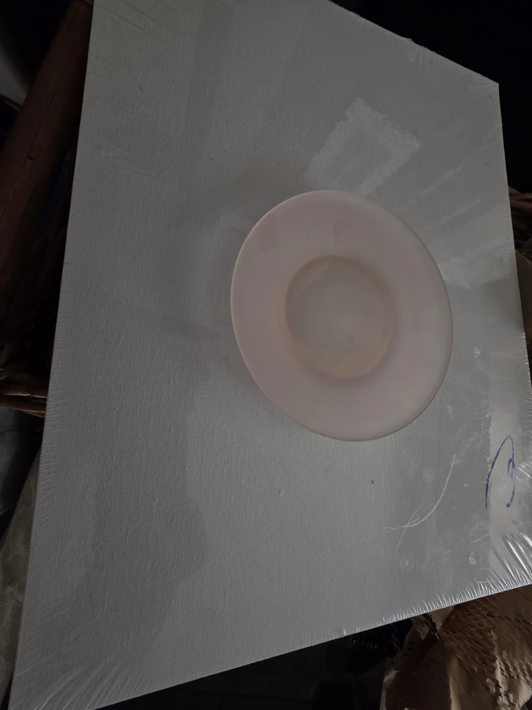 Vintage depression Pink Glass plate x 4
