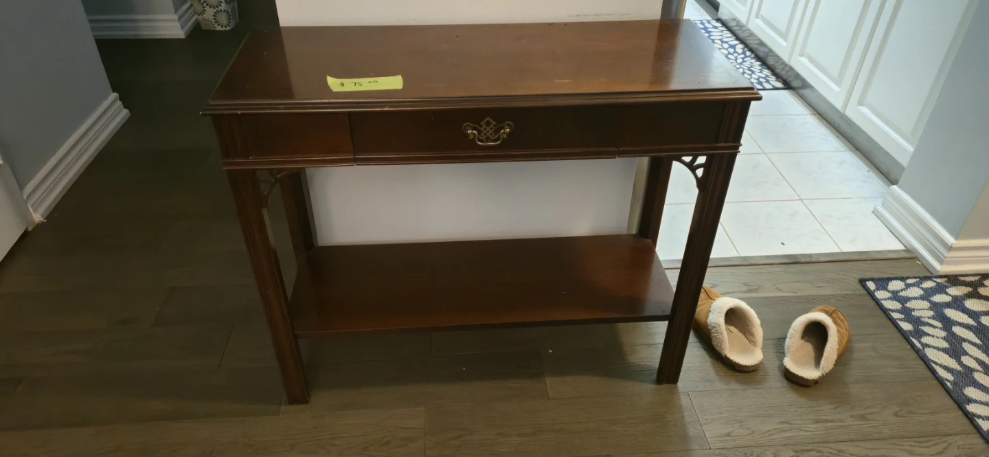 Wooden Console Table with Drawer and Shelf