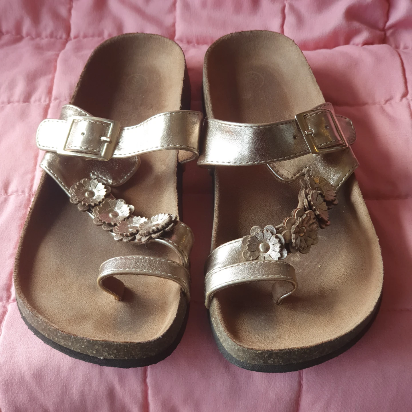Rose Gold Flower Sandals