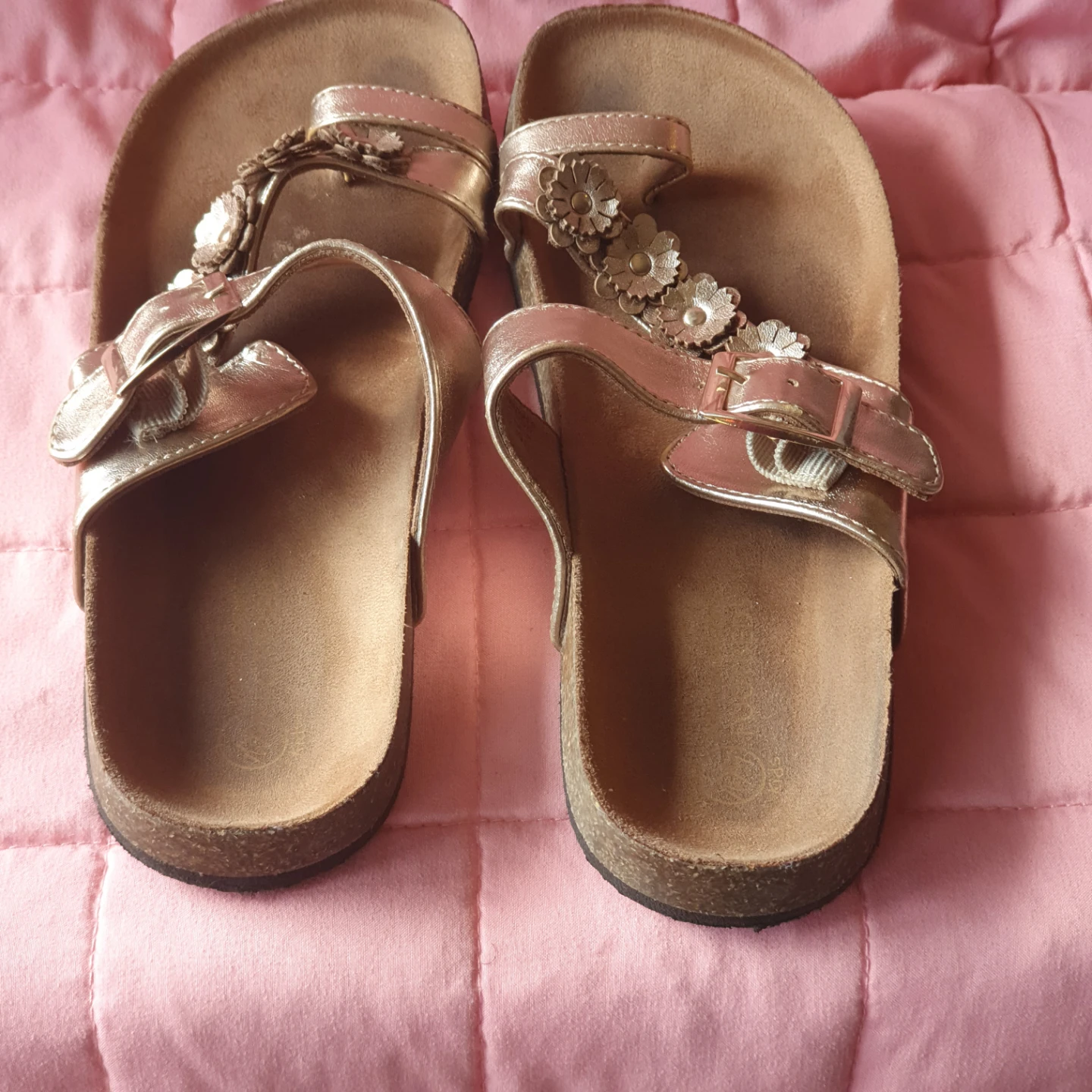 Rose Gold Flower Sandals - photo 3