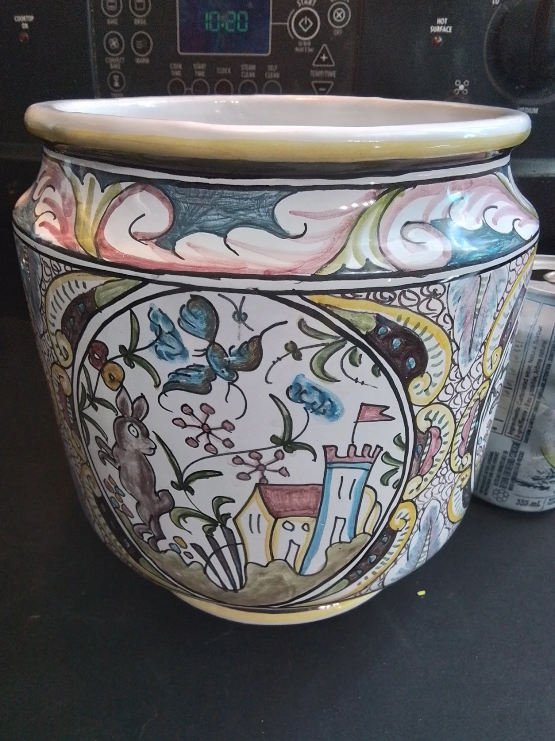 Vintage Hand Painted Portuguese Ceramic Vase Signed Berardos