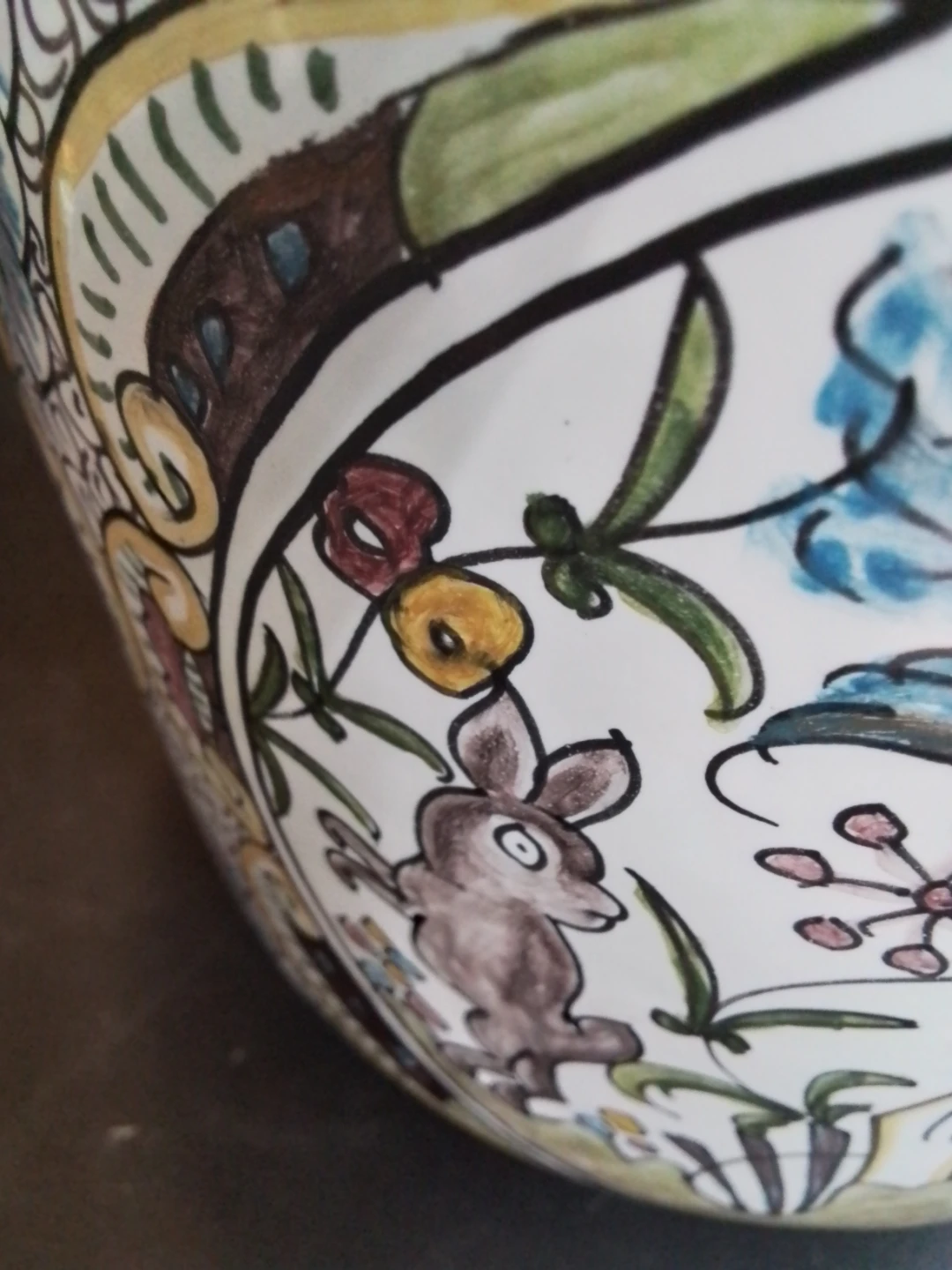 Vintage Hand Painted Portuguese Ceramic Vase Signed Berardos - photo 2
