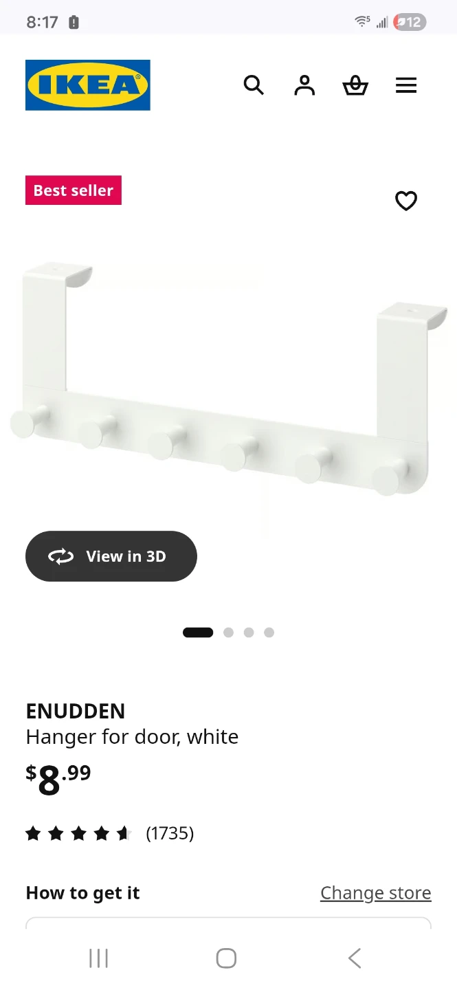 2 piece IKEA ENUDDEN Door Hanger White - photo 2