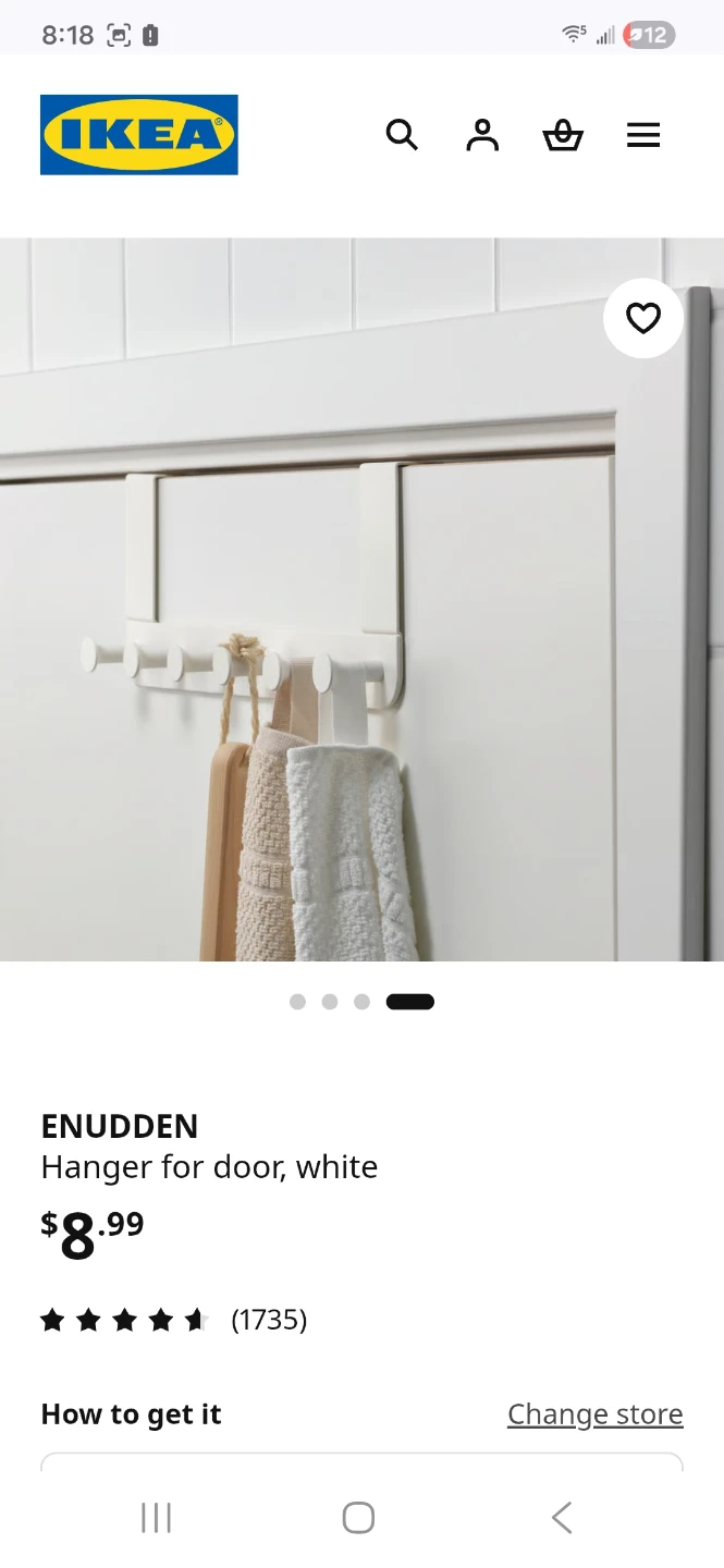 2 piece IKEA ENUDDEN Door Hanger White - photo 3