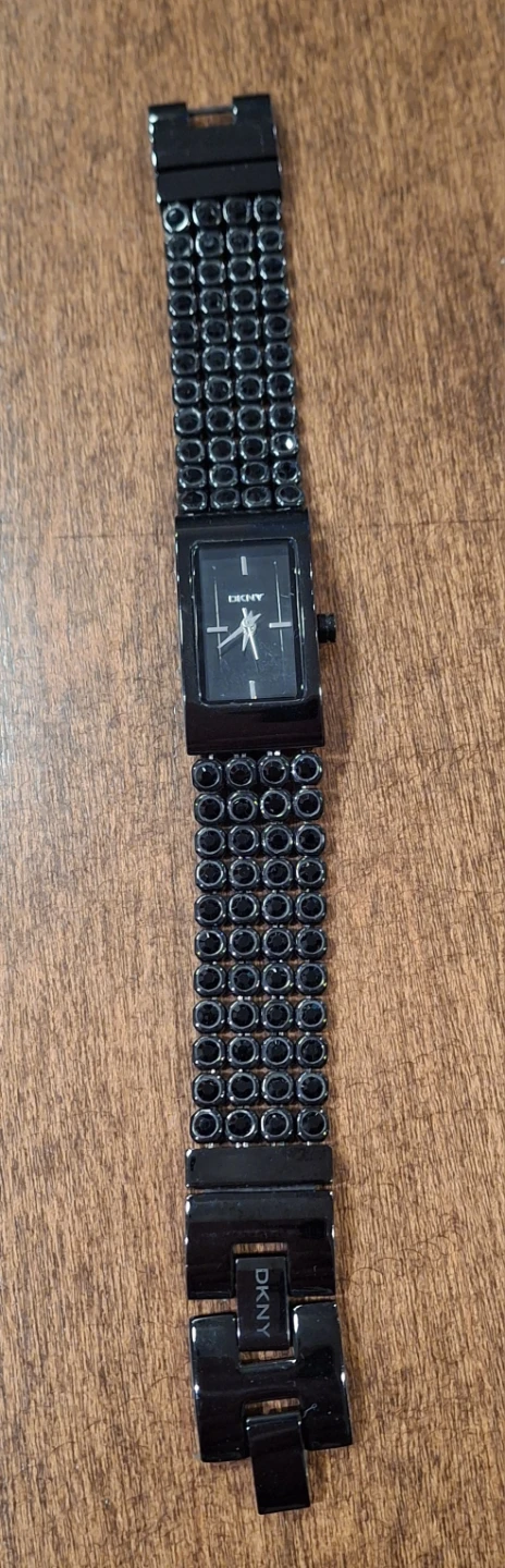 DKNY Women's Black Crystal Bracelet Watch
