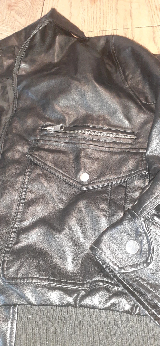 Nice light black fake leather jacket - photo 2