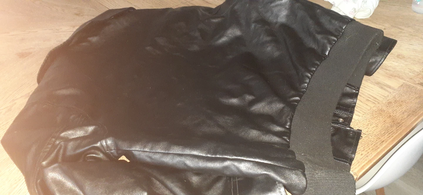 Nice light black fake leather jacket - photo 4