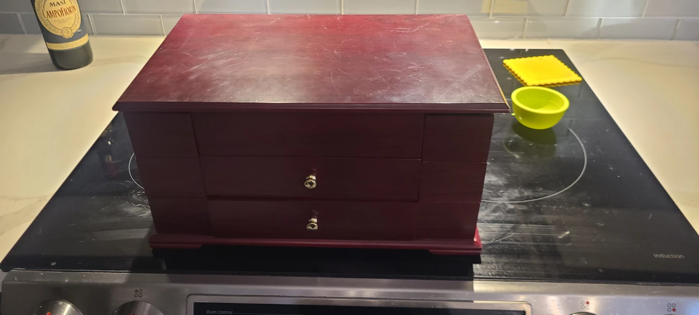 Wooden Jewellery Box with Drawers