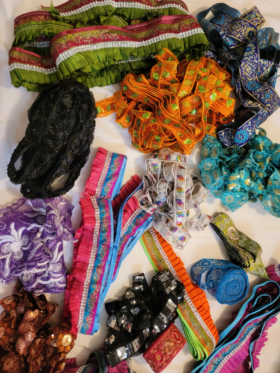 Assorted Decorative Ribbons and Lace Trim