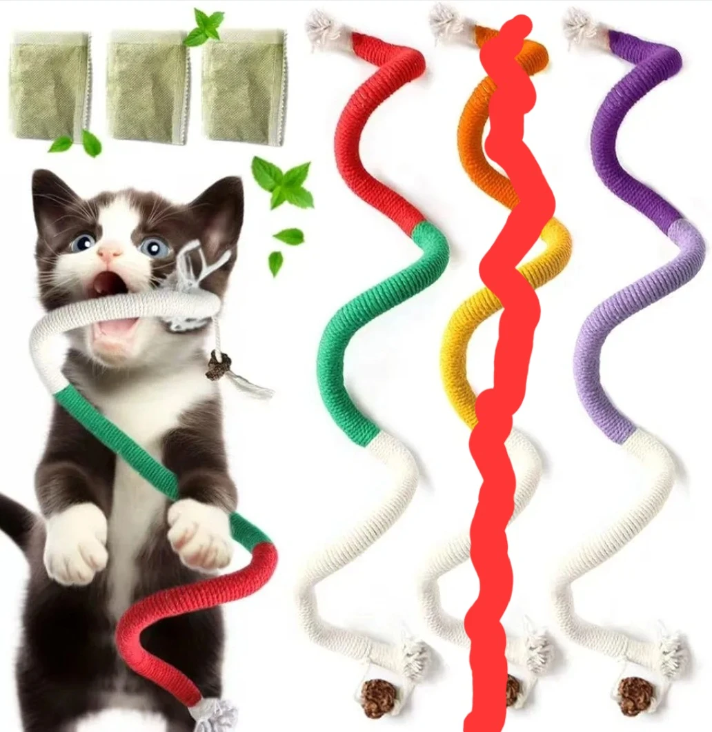 Fokauiwo Cat Rope Toy with Catnip and Gall Fruit - photo 4