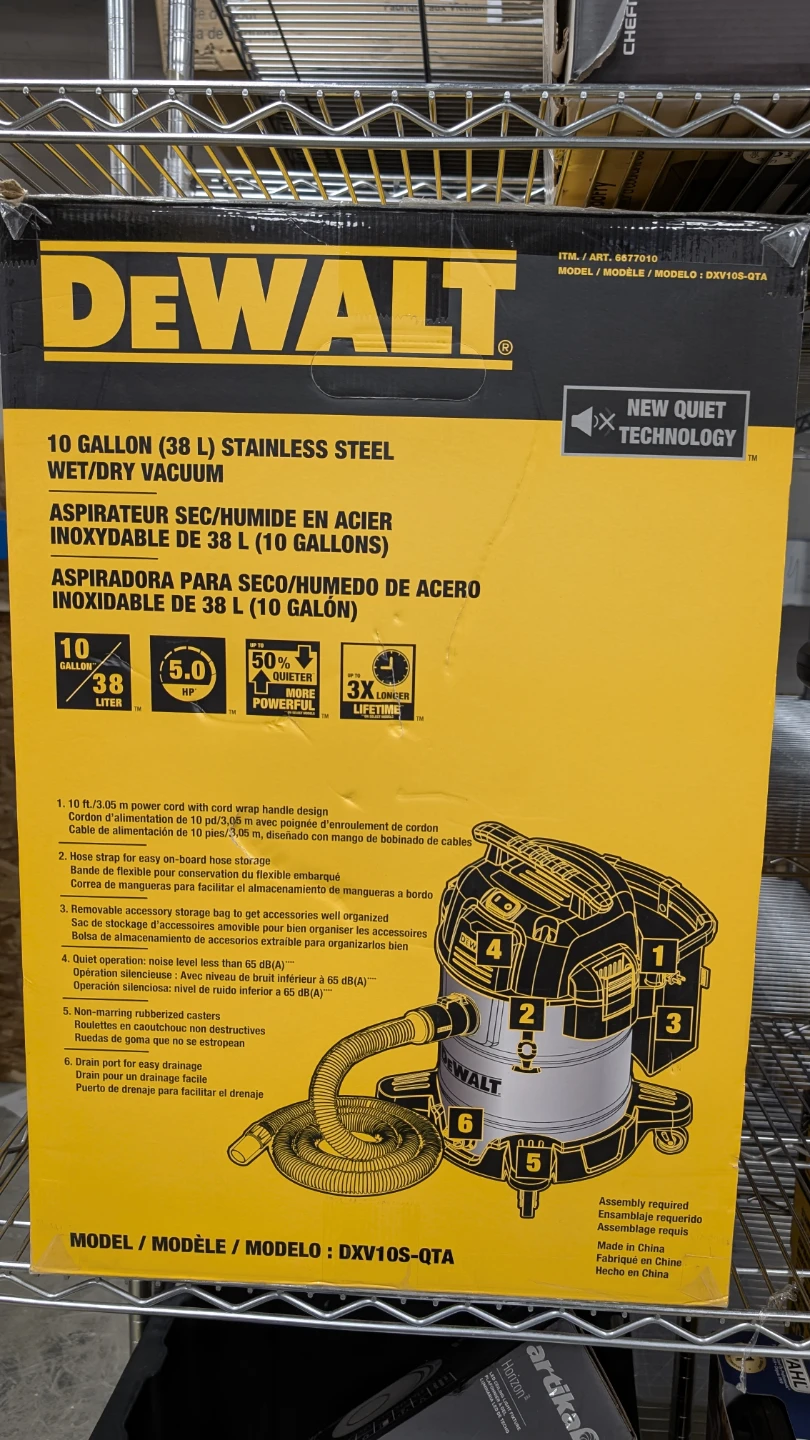 DEWALT 10 Gallon 5.0 HP Stainless Steel Wet/Dry Vacuum - photo 2