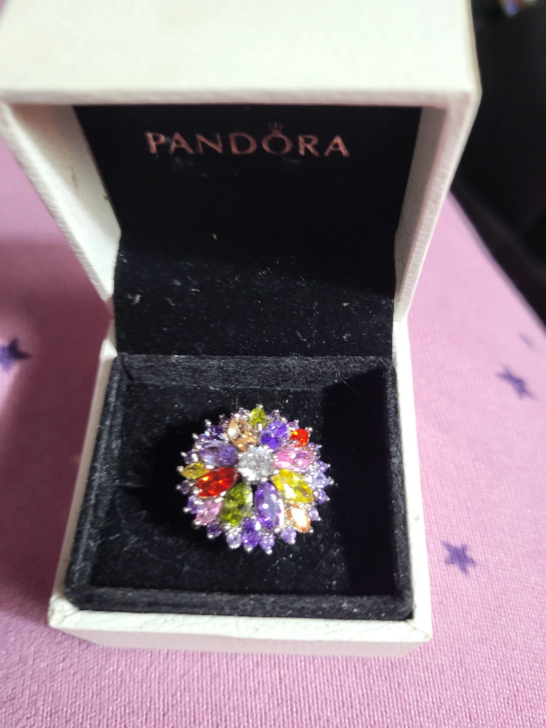 Pandora Ring with Multi-Colored Stones