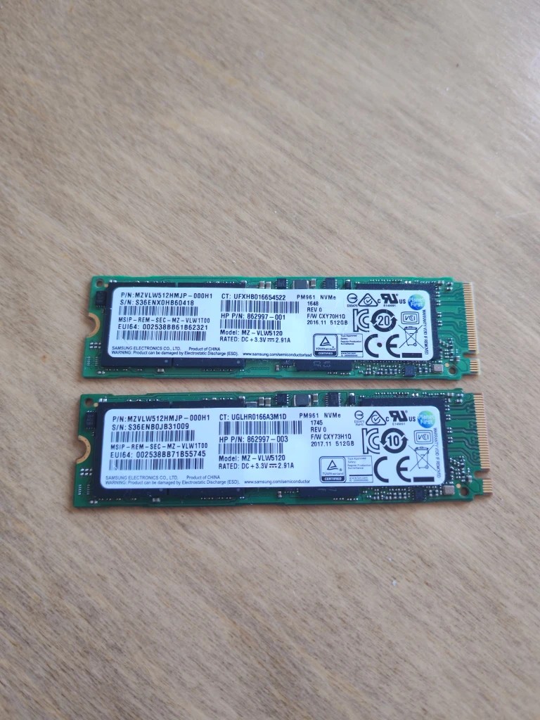 SAMSUNG NVME M.2 SSD 1 TB(2x 512GB)