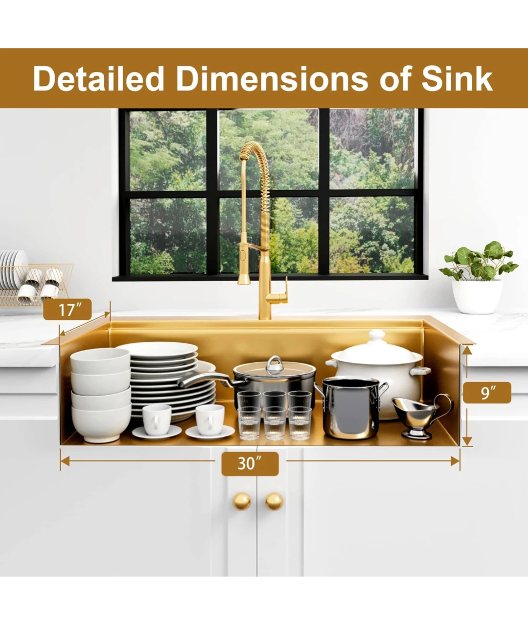Gold topmount Kitchen Sink with Accessories - photo 5