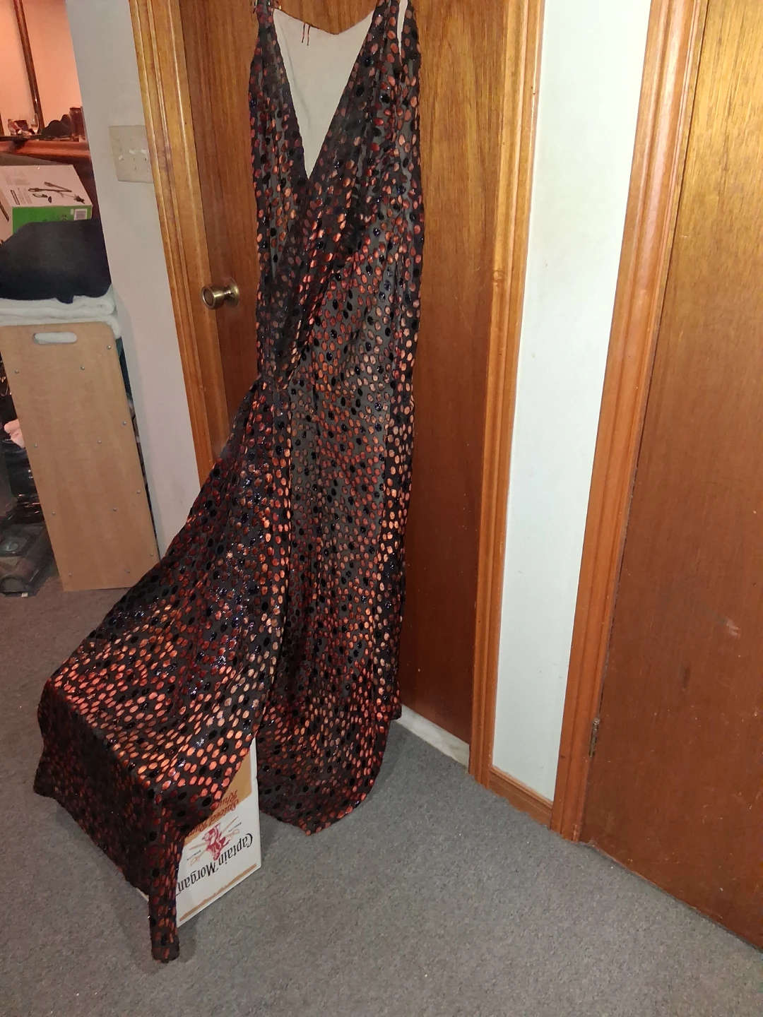 Black and Orange Polka Dot Maxi Dress - photo 2