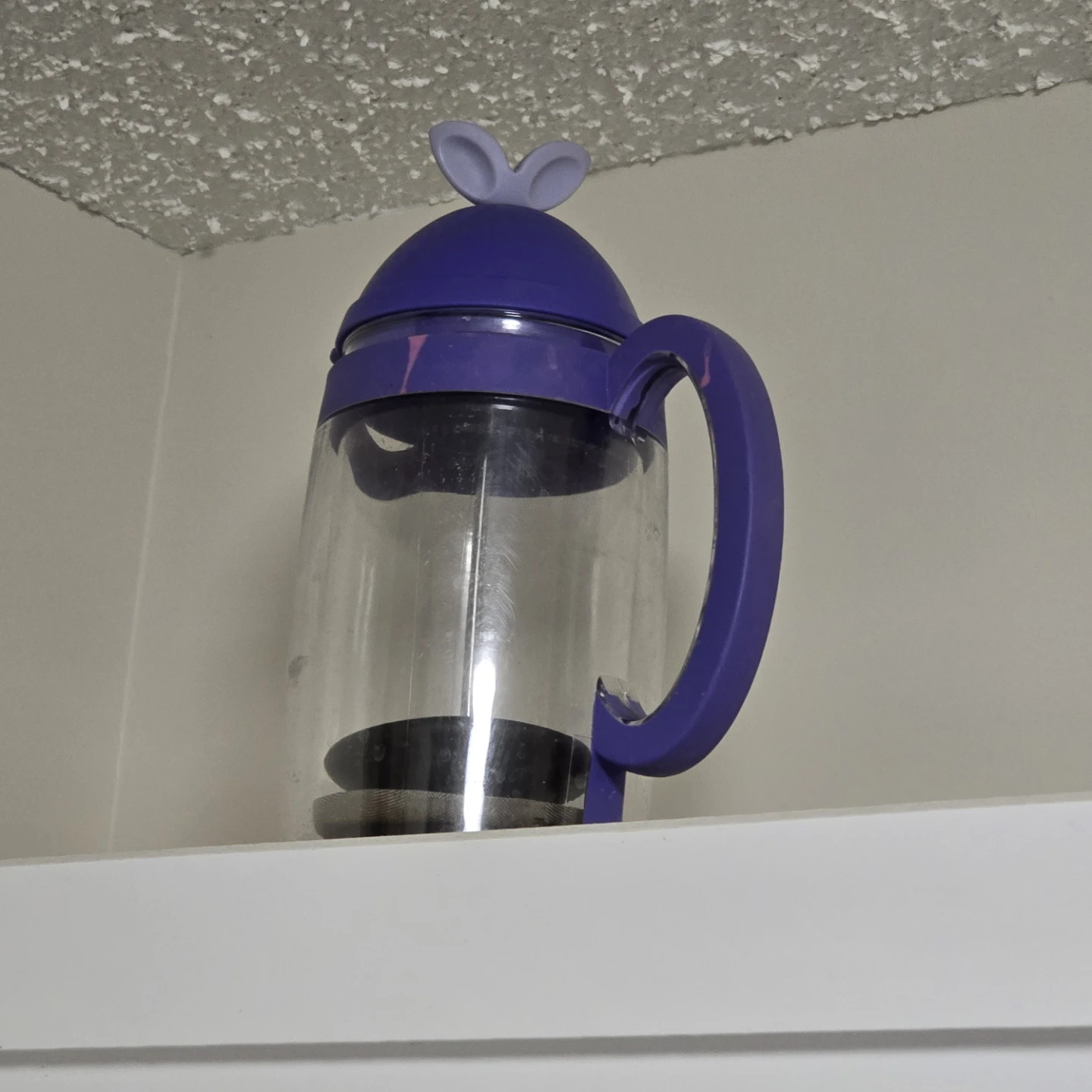 Purple Pitcher with Bunny Ears Lid