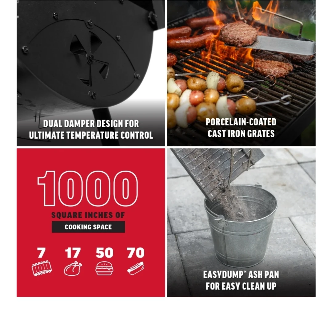 Char-Griller Dual Fuel Pro Gas & Charcoal Grill and Smoker - photo 4