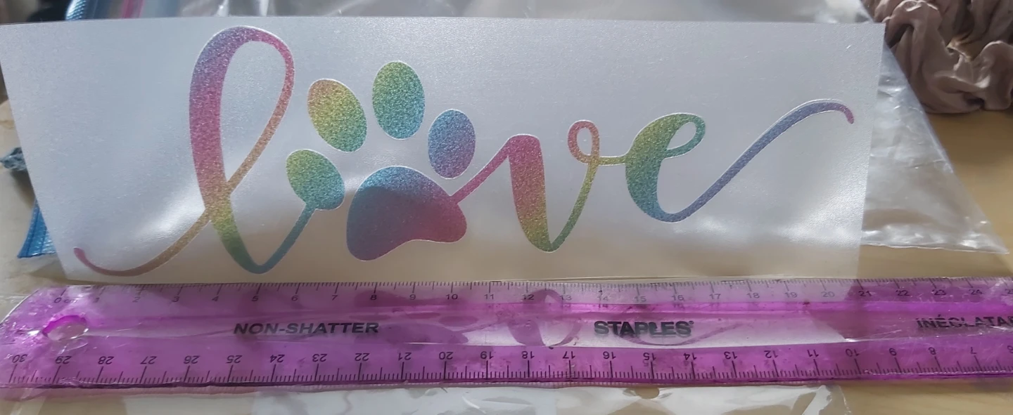 Rainbow Paw Print "Love" Decal Sticker