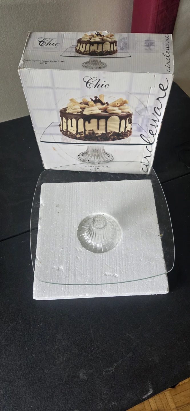 Glass Cake Stand / Cake Plate with Box - photo 2