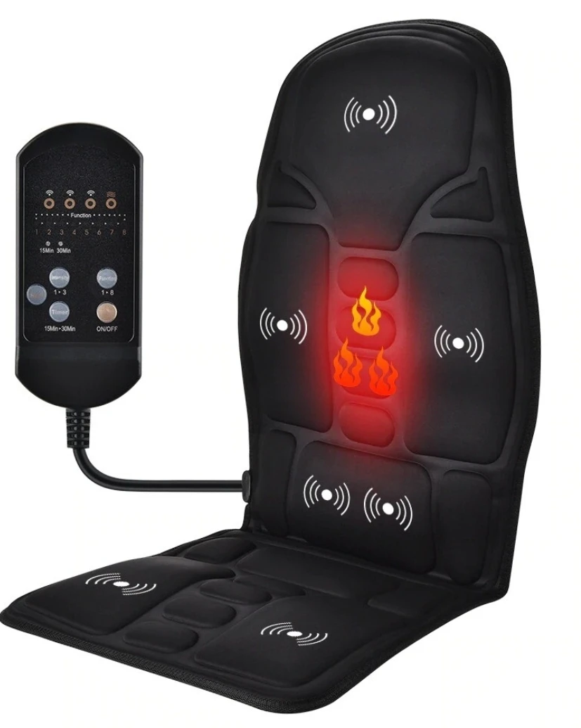 Black Shiatsu Massage Seat Cushion with Heat