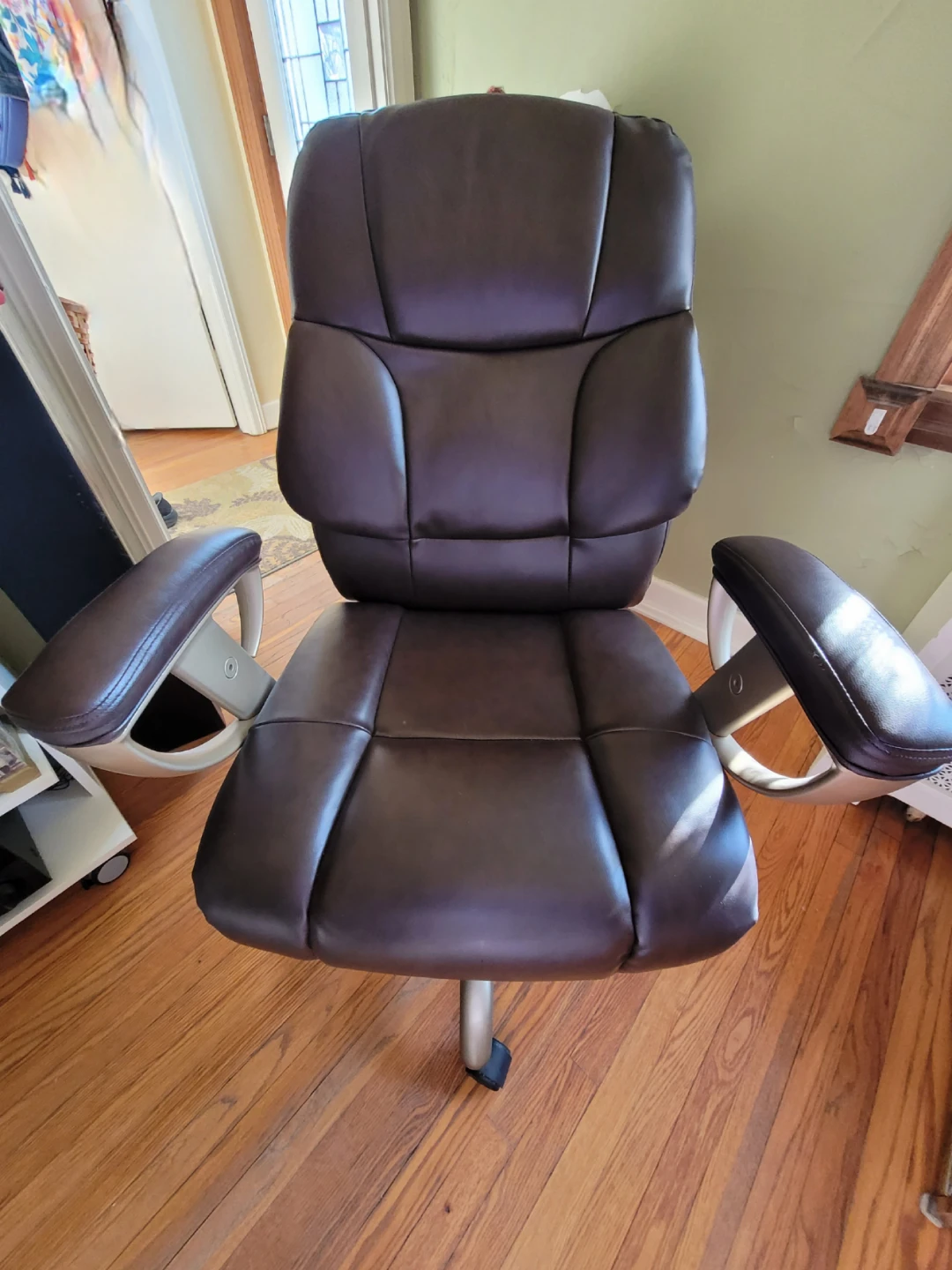 Uline Big and Tall Leather Office Chair - Dark Brown