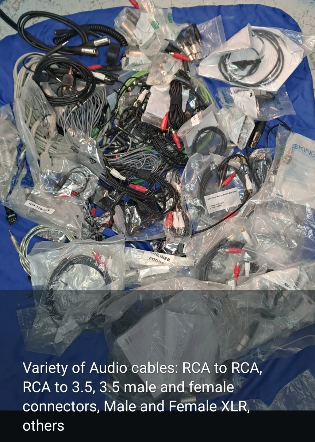All the variety of Audio Cables: RCA, 3.5mm, XLR