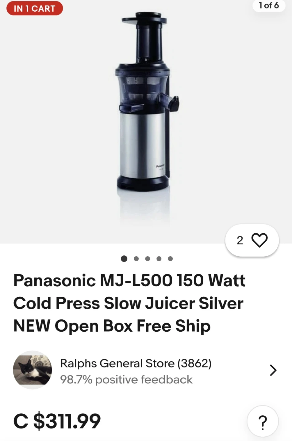 Panasonic MJ-L500 Slow Juicer - Silver - photo 3