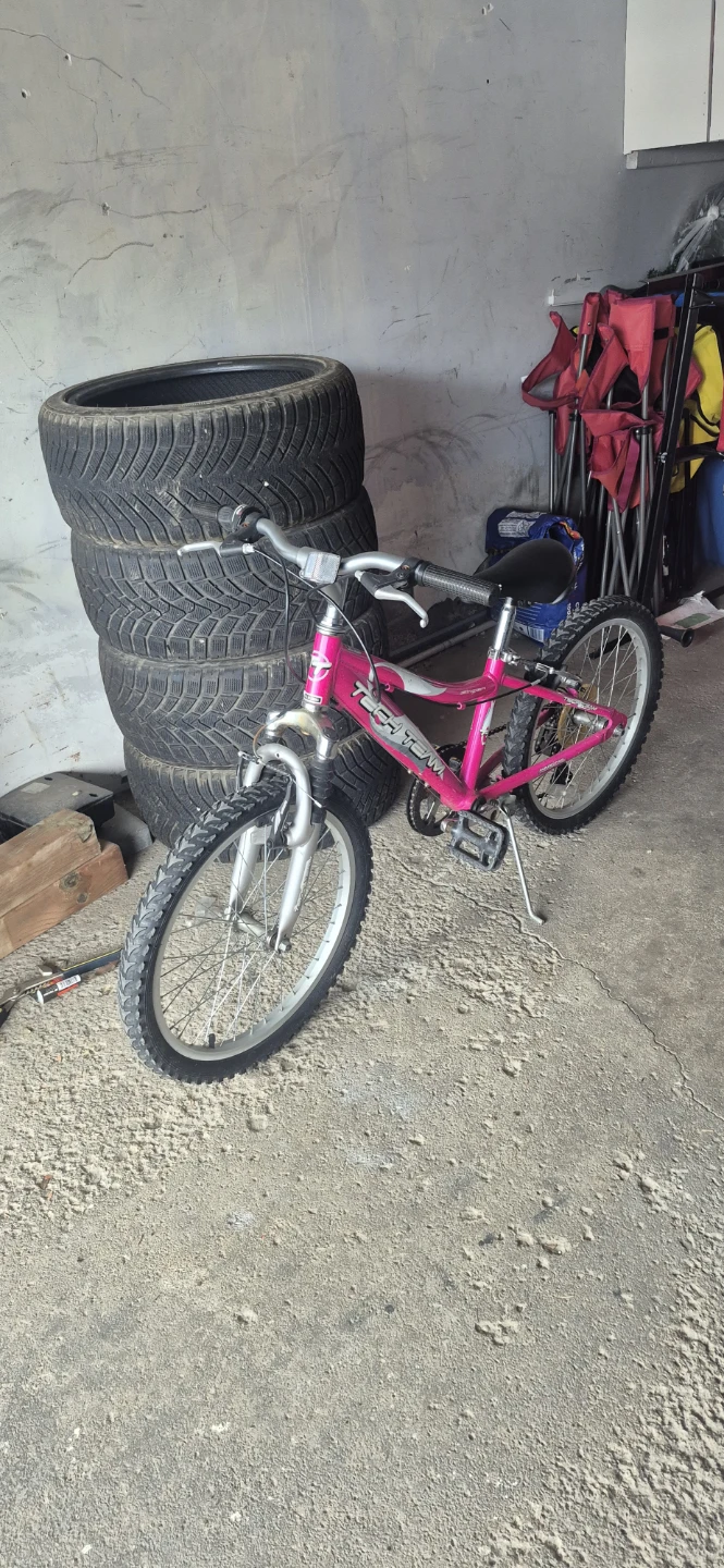 Mounting pink bike