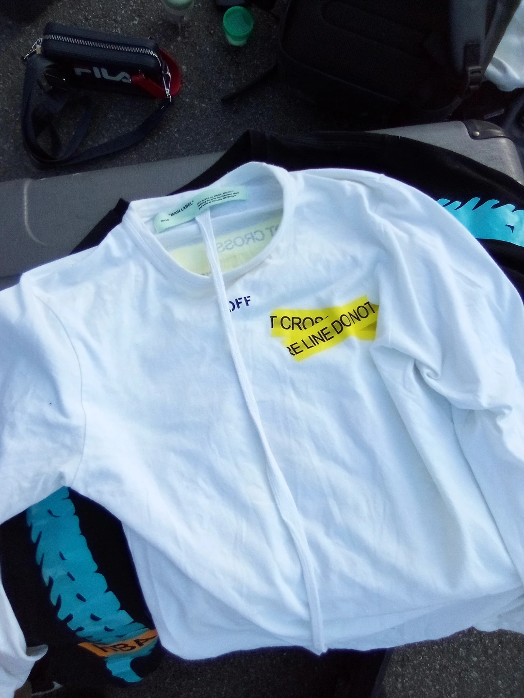 Off-White White "Main Label" Long Sleeve Tee