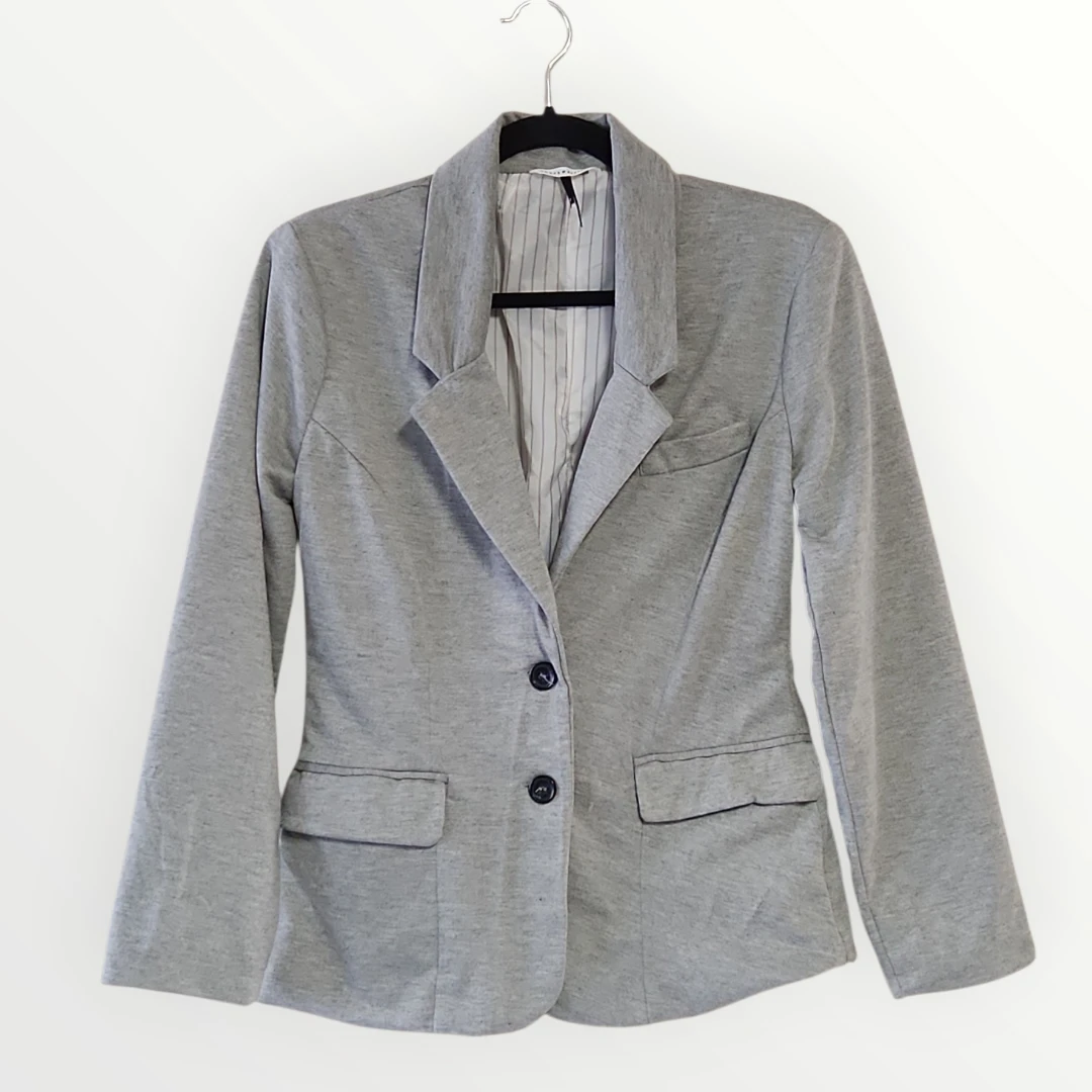 Check & Stripe Grey Blazer - Size M - photo 2