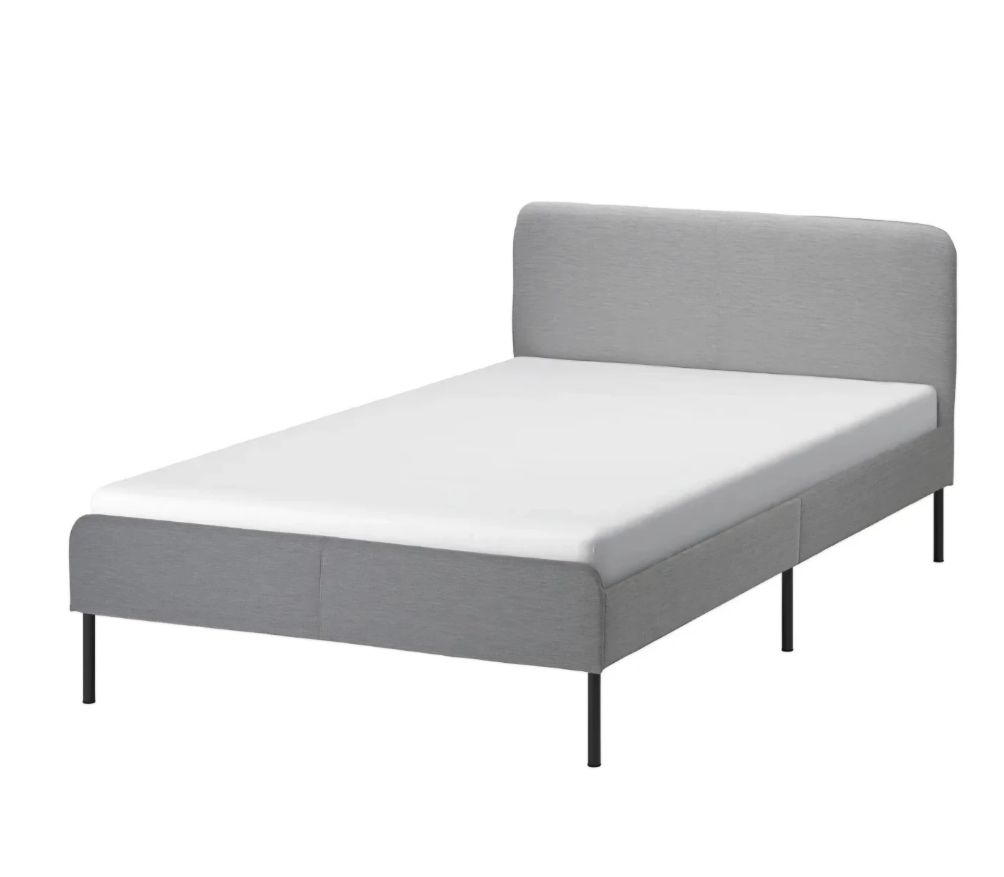 Grey Upholstered Full Size Bed Frame