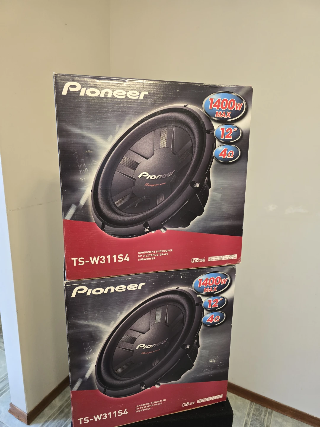 Pioneer TS-W311S4 12" 1400W MAX Dual Subwoofer Enclosure