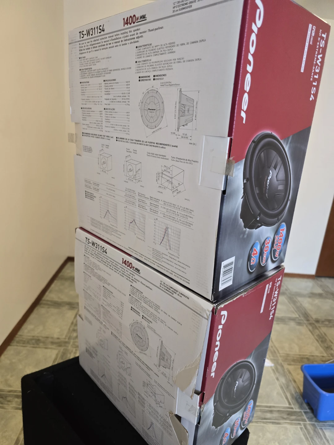Pioneer TS-W311S4 12" 1400W MAX Dual Subwoofer Enclosure - photo 2