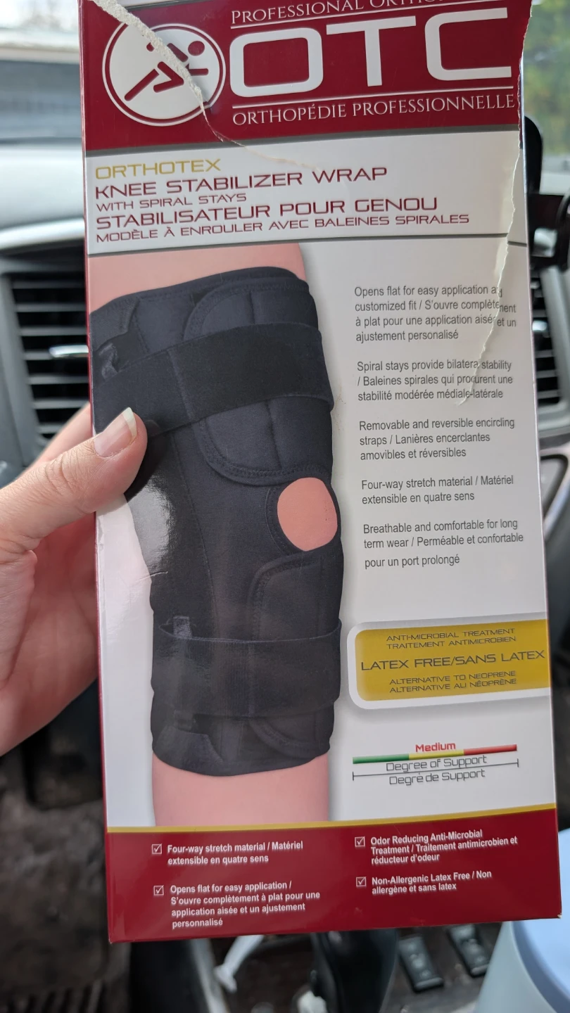 OTC Orthotex Knee Stabilizer Wrap with Spiral Stays - Medium