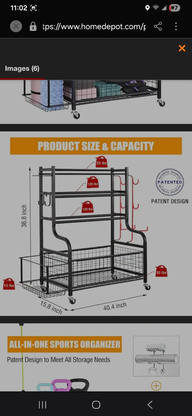 All-in-One Sports Organizer Rack with Wheels - photo 4