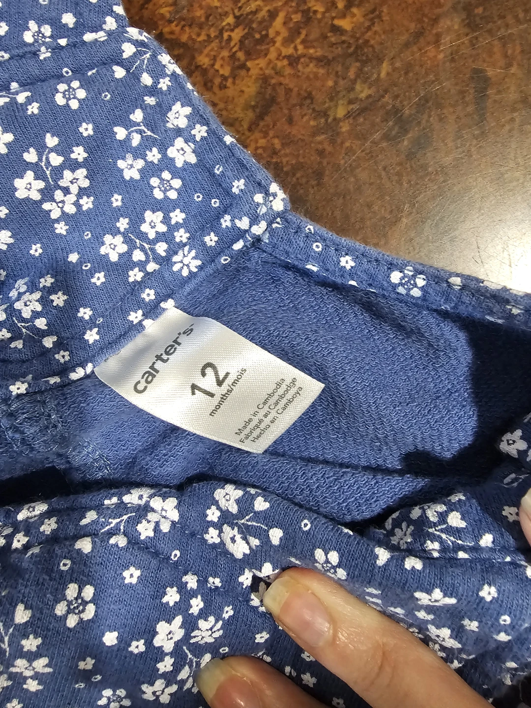 Carter's Baby Girl Blue Floral Overalls - 12 Months - photo 3