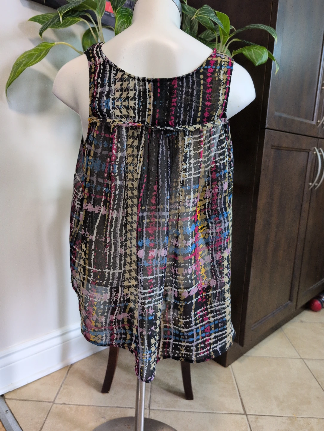 Cosmic Girl Urban Behavior Sheer Plaid Tank Top M/M - photo 4