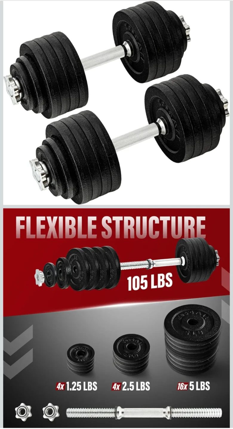 Yes4All Adjustable Cast Iron Dumbbell