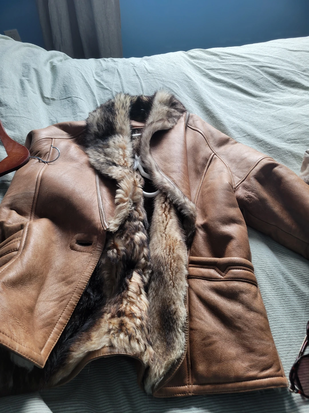 Brown Leather and Fur Lined Jacket