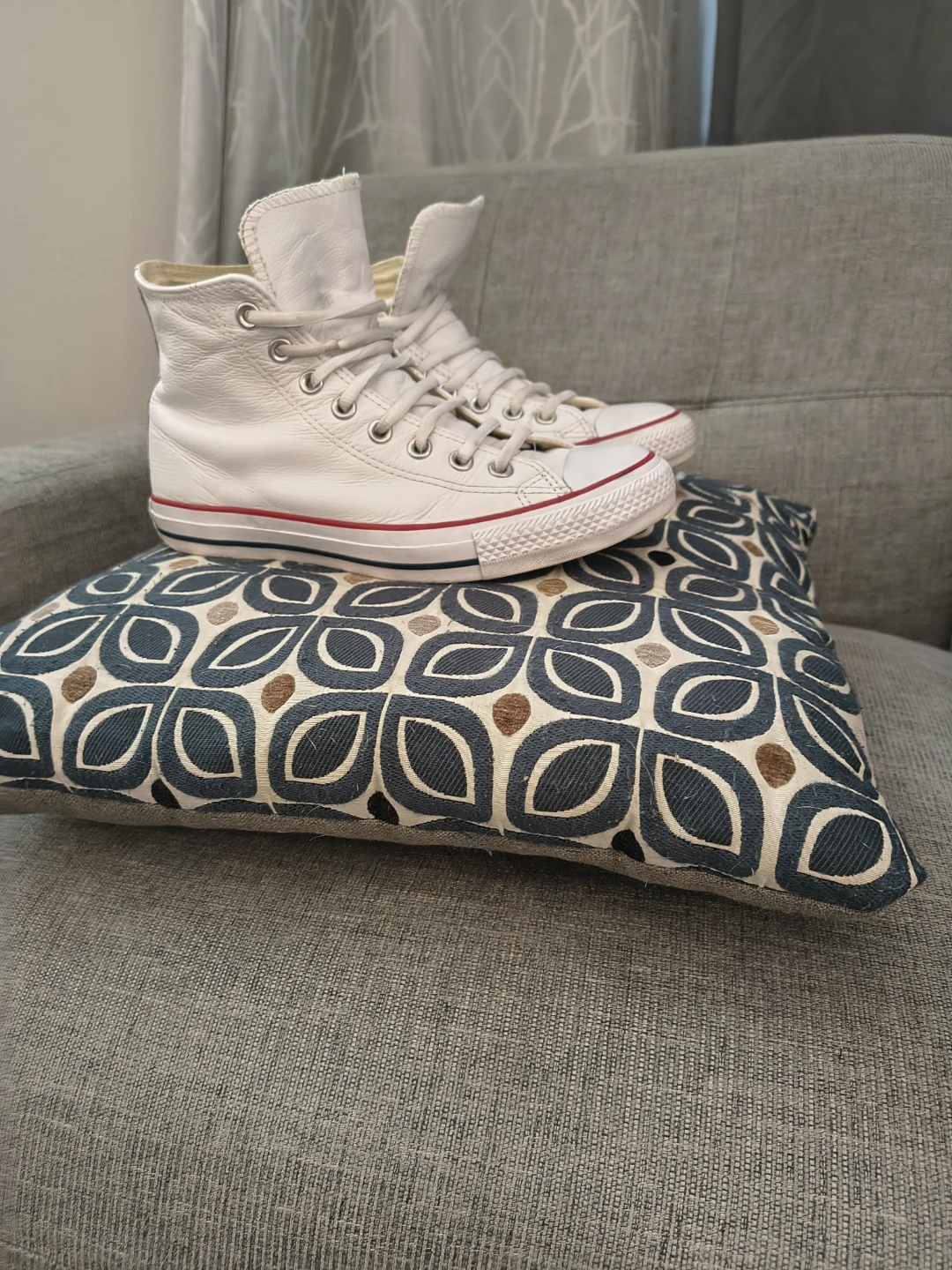 White Leather Converse Chuck Taylor  High-Top Sneakers
