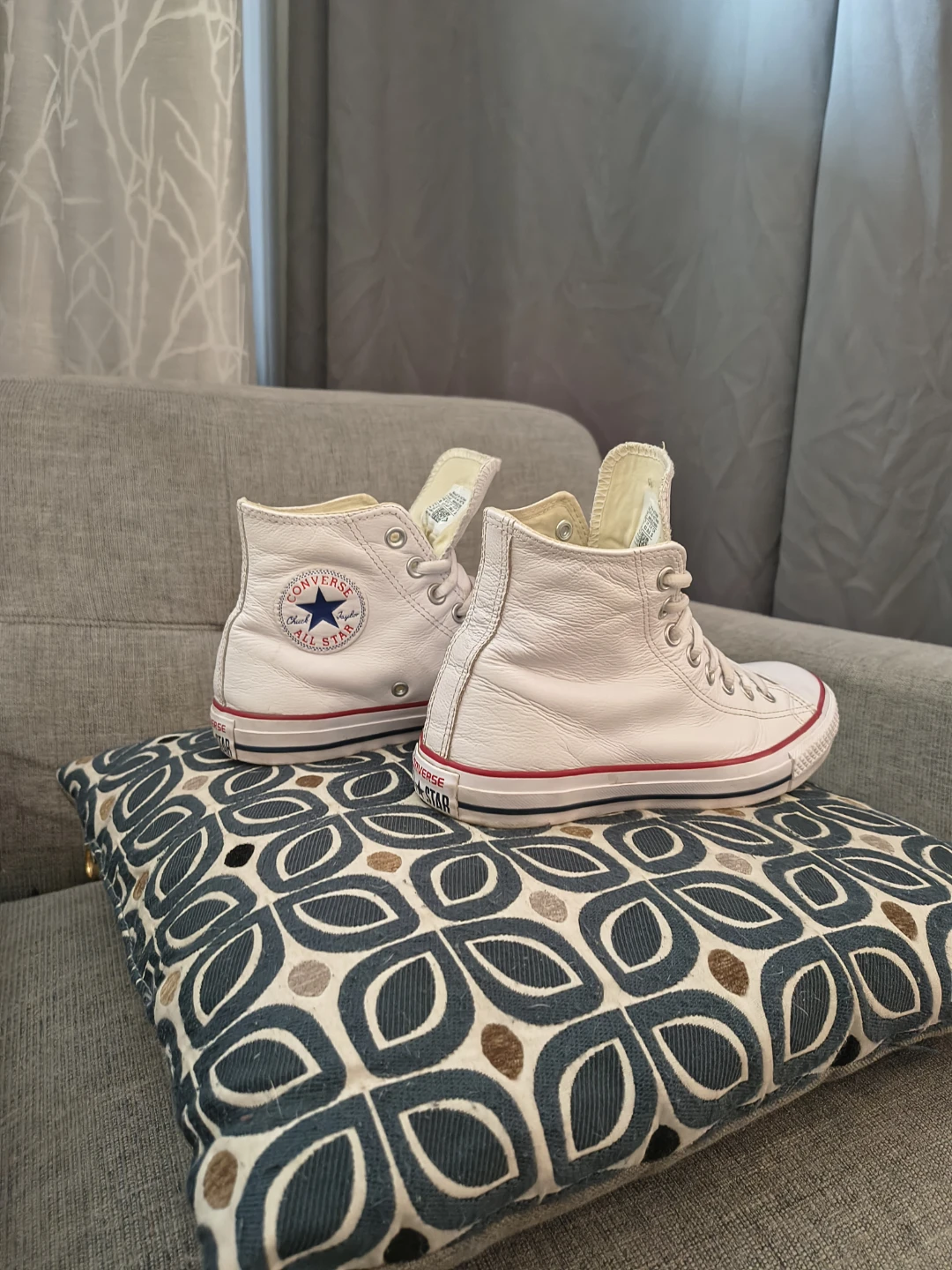 White Leather Converse Chuck Taylor  High-Top Sneakers - photo 2