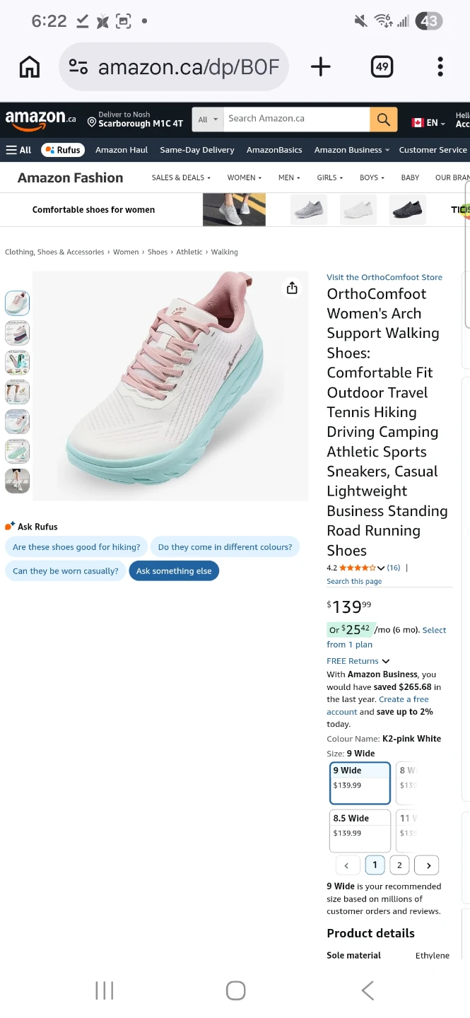 OrthoComfort Women's Arch Support Walking Shoes - photo 2