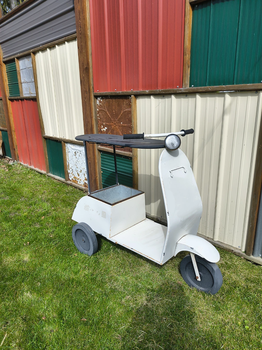 Tin scooter bar cart Garden decor - photo 3