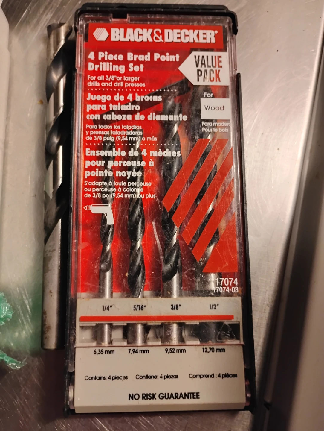 Black & Decker 4 Piece Brad Point Drilling Set